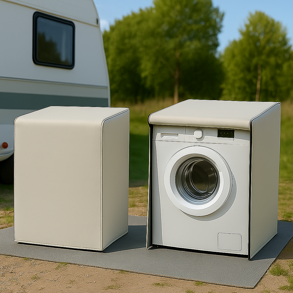 Housse de machine à laver gris ou blanc cassé