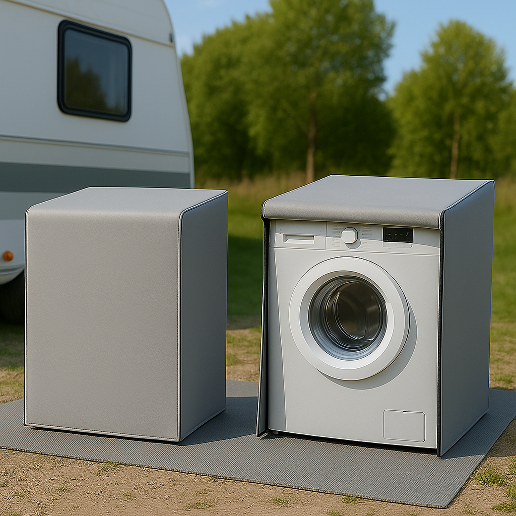 Housse de machine à laver gris ou blanc cassé